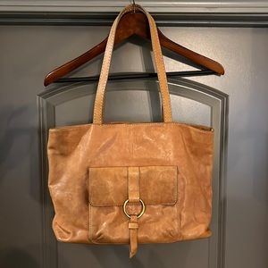 FRYE Genuine Leather Handbag in Cognac